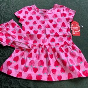 WONDER NATION 2PC DRESS STRAWBERRY NWT SIZE 6-9M